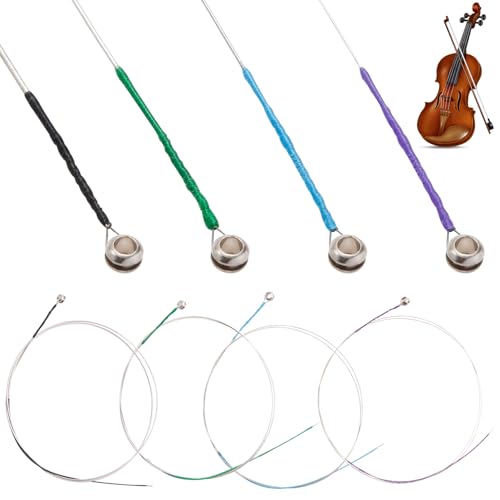 PANSHA 8 Pieces Violin Strings Full Set G-D-A-E Replacement Strings for 4/4 3/4 1/2 1/4 Violins Quality Steel Core for Student Beginner & Enthusiasts Playing