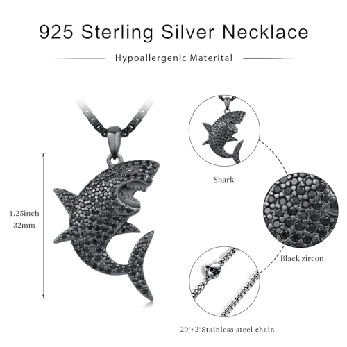 KiiKii Viking Necklace for Men 925 Sterling Silver Viking Runes Baphomet/Tree of Life/Shark Pendant Norse Mythology Protection Jewelry Gifts for Birthday Christmas2