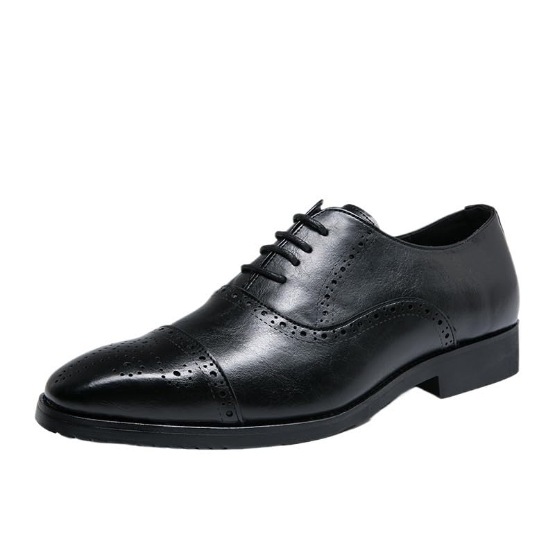 Oxford Dress Shoes for Men Lace-up Pointed Toe Leather Business