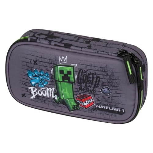 Baagl Federmäppchen für Jungen Mädchen - Schulmäppchen für Schreibwaren - Schulsachen Federtasche Kinder Federmappe Etui für Schule (Skate Minecraft)