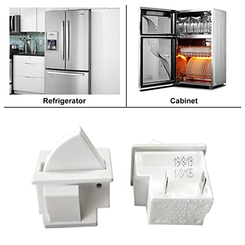 Image of Heyiarbeit Refrigerator Door Light Switch 2Pin Universal Replacement Switch NC 2.5A 250V / 5.0A 125V for Most Refrigerators Freezer White 2Pcs
