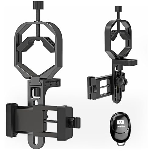 Gosky Universal Spotting Scope Phone Adapter Telescope Phone Mount & Spotting Scope Phone Mount Binocular Phone Adapter with Precision 3-Axis Alignment Fits Most Smartphones & 3057mm Eyepieces