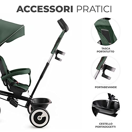Triciclo Kinderkraft KRASTO00GRE0000 ASTON Passeggino 3 in 1 Mystic gr - 5