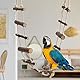 WAONIQ Vogelleiterbrücke, lange Kletterseilleiter für Haustier-Hamster, Papageien, Eichhörnchen, Hängebrücke für Vögel, Spielzeug