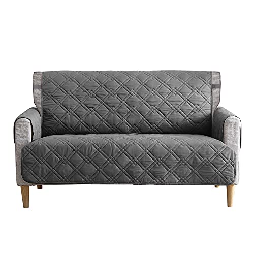 Tempcore Waterproof Couch Covers For 2 Cushion Couch, Machine Washable Loveseat Cover, Seat Width To 48", Couch Covers For Dogs, Sofa Cover For Pets/Children, Grey #TOP30
