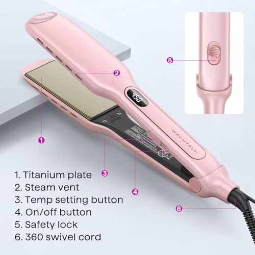 wavytalk Wet to Straight Hair Straightener, Titanium 1.75 Inch Wide Vent Sesh Flat Iron の商品画像 7
