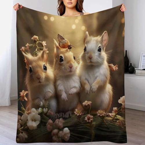 Couverture polaire écureuil pour cocooning sur canapé et décoration intérieure - 2
