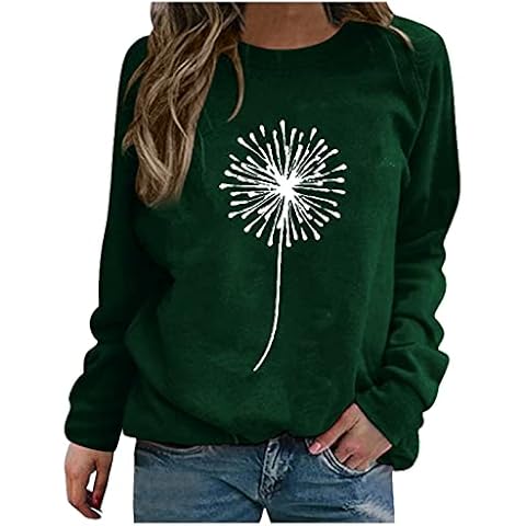 Fcostumer Women's Print Long-Sleeved Sweatshirt Casual Blouse Pullover,Off Shoulder Tops,Hawaiian Shirts Green Cover