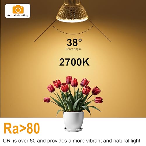 WSMCN GU10 LED Bulbs 6W, Warm White 2700K 565lm, 75W Halogen Bulb Equivalent, Energy Saving Light Bulbs, PAR16 Spotlight Bulb - Image 4