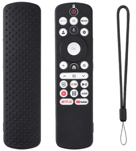 Image of SHOPOFLUX Silicone TV Remote Cover Compatible with Haier Smart TV Protective Case with Lanyard (Black)