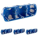 Conforme à la norme NF Blm - Triple boîte cloison No Air Multimat Ø67x40mm - Bleu (Lot de 4)