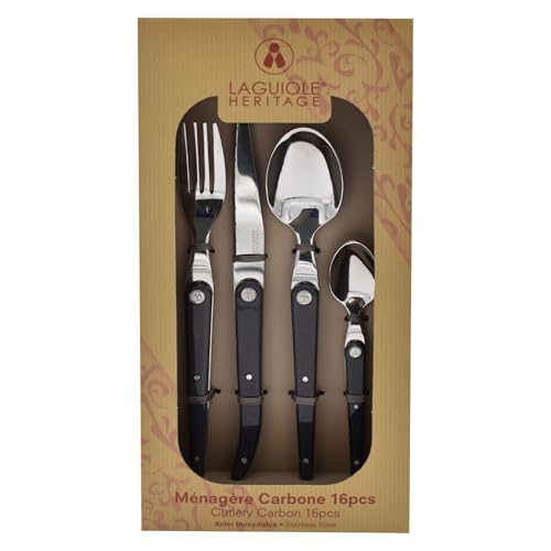 Laguiole Ménagère 16 pièces en carbone