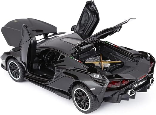 Image of Lamborghini Sian Diecast Car Model 1:32 Scale | Metal Pull Back Super Sports Car Toy | Openable Doors Collectible | Birthday Gift for Kids Boys & Girls (Colour as a per Stock)