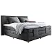 Produktbild Boxspringbett Hotelbett Doppelbett in Anthrazit, Komfort Topper, 180 x 200 cm, H2-H3, elektrisch verstellbar, Taschenfederkern-Matratze