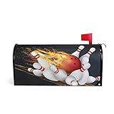 Linomo Magnetische Briefkasten-Abdeckung für Feuerwehr, Bowling-Ball, Briefkasten, Umschlag für Haus, Garten, Hof, Außendekoration, für übergroße Größe 63,5 x 53,3 cm