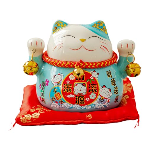 Figurines De Chat Porte Bonheur Maneki Neko, Statue De Chats Maneki Neko, Chat Porte Bonheur Chinois En Céramique De 4,5 Pouces, Statue De Chats En Porcelaine...