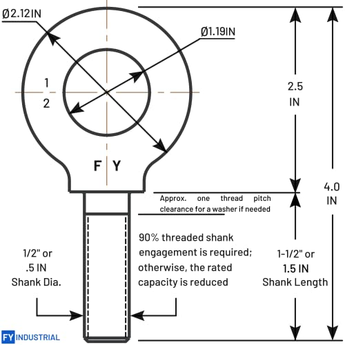 Image of Lifting Shoulder Eye Bolt 1 /2 inch-13 X 1-1 /2 inch