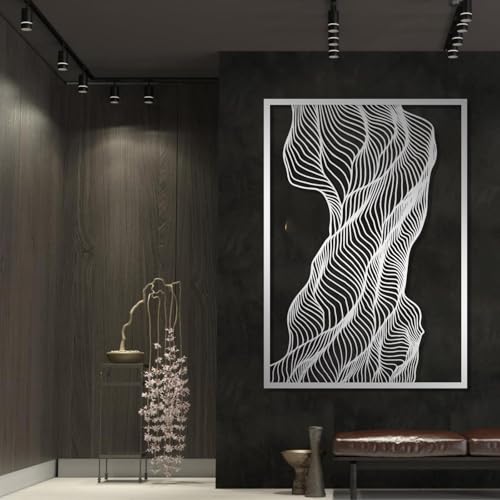 Art mural abstrait en métal pour sublimer votre salon contemporain
