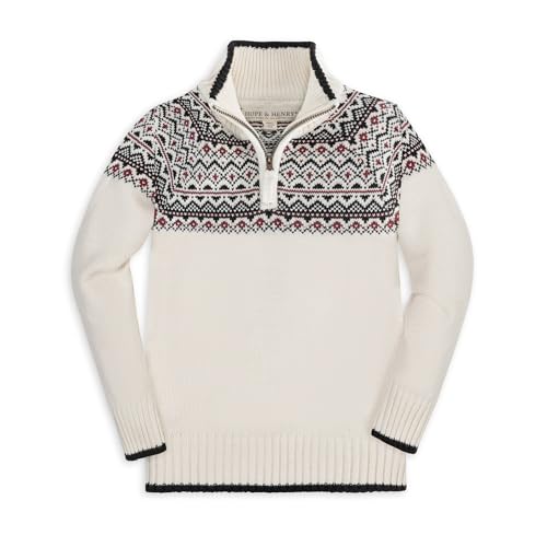Hope & Henry Boys' Long Sleeve Half Zip Pullover Sweater