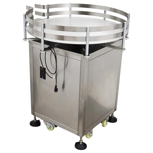 Banfluxion Stainless Steel Automatic Bottle Collecting Machine, Conveyor Bottle Organizer Machine, Adjustable Speed, 31.5inch Diameter for Food, Beverage Industries, 110V