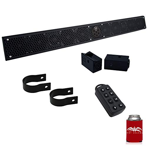 wet sounds Stealth 10 Ultra HD Black + UTV Mounting Kit, Slider Bracket and Round 1.5