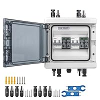 WSPIHO 40A 1000V DC Trennschalter PV Anlage und überspannungsschutz PV für Blitzschutz,Photovoltaik Leitungsschutzschalter Einspeisesteckdose Balkonkraftwerk (2 String)