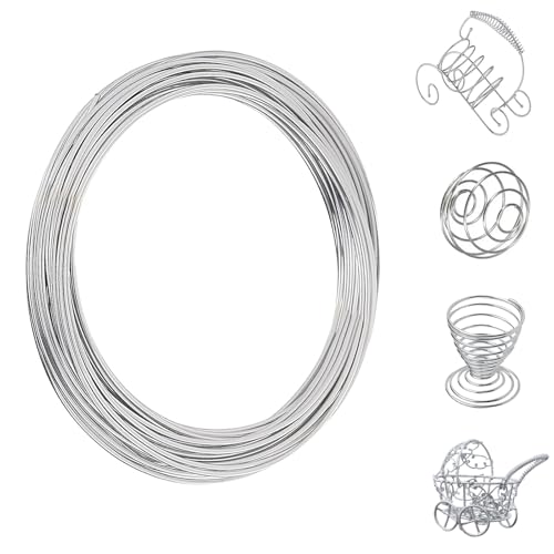 Alambre de Aluminio, 2mm X 20m Plata Aluminio Alambre Manualidades, Aluminio Alambre para Joyas, Alambre Manualidades, Flexible Anodizado de Alambre Manualidad para Fabricación de Modelos, Bonsai