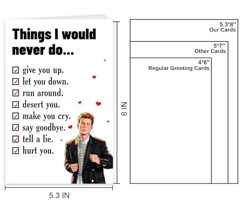 UUEFKTN Funny Anniversary Card for Men Women, Humorous Wedding Anniversary Card Gift for Couples Boyfriend Girlfriend Husband Wife Partner - Things I would never do... — view 3