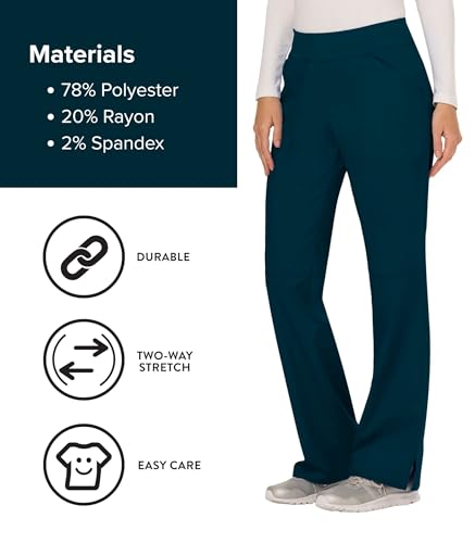 Image of Cherokee Women Scrub Pant with Straight Leg Pull-on Pant Medical Bottom with 4 Pocket & 2-Way Stretch Fabric - WW110
