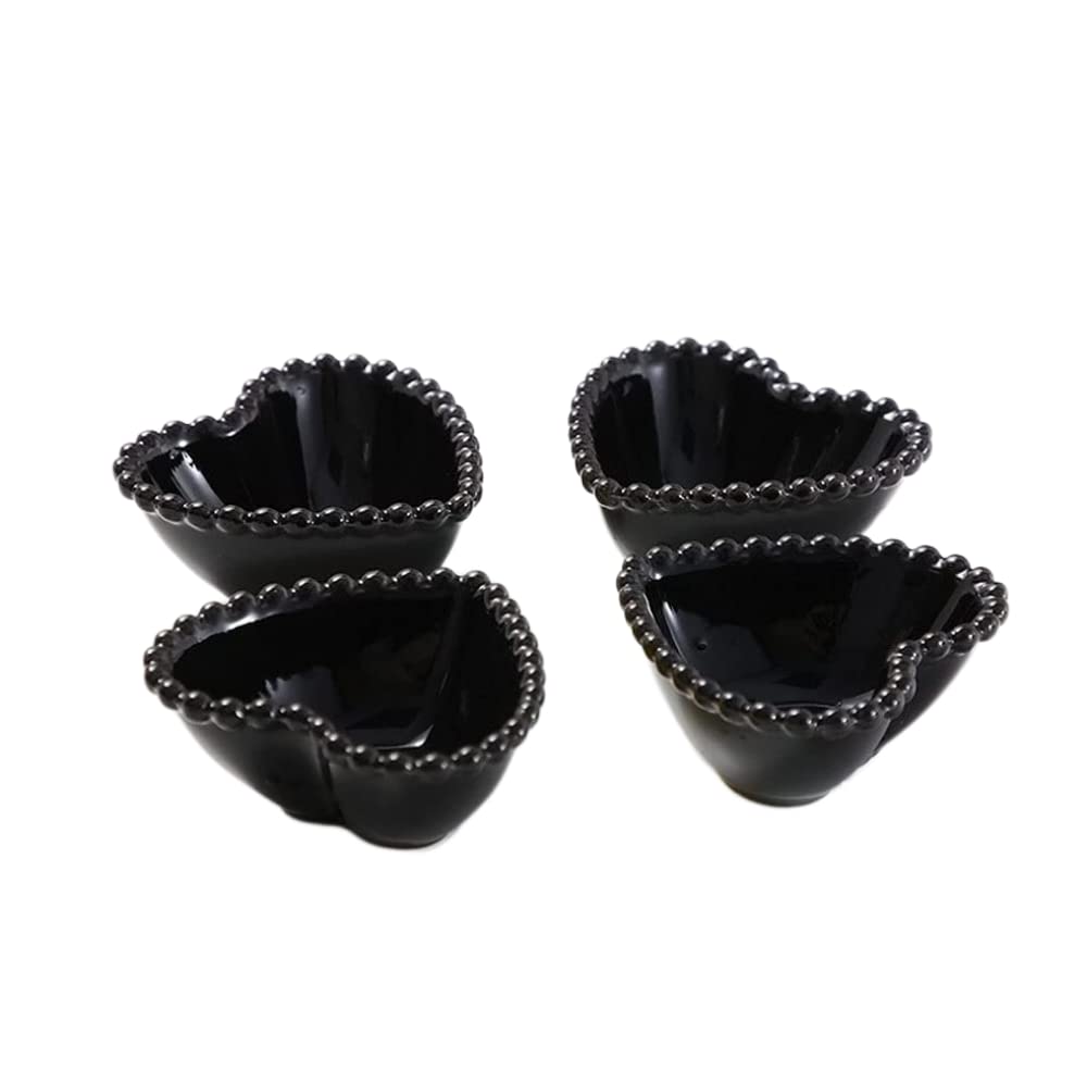 12 Count Heart Shaped Bowls Ceramic Dishes Heart Plates Multipurpose Salad Appetizer Plate Cooking Candy Sauce Sushi Dipping Serving Wedding Annivers