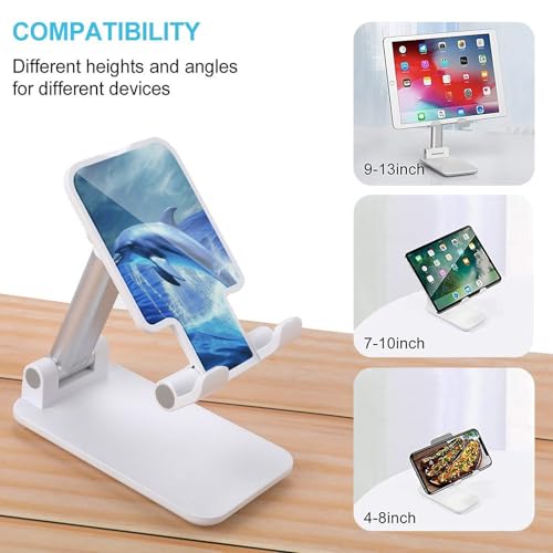 Support de téléphone pliable bleu océan dauphin réglable pour bureau
