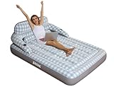 JEASONG Air Mattress with Headboard , Fast Inflation/Deflation Inflatable Airbed , 9 Inches High Blo