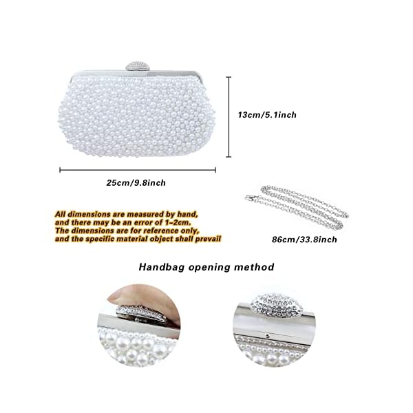Women Pearl Clutch Pearl Beaded Purse and Clutch Elegant Formal Evening Bag Party Bridal Handbags - Image 6
