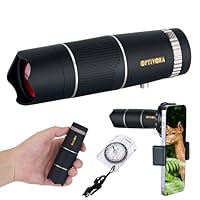 OPTIVORA 15X32 Monoculars for Adults High Power,Monocular Telescope with BAK4 Prisms and FMC Multi-Layer Coating,Mini Telescope for Birdwatching,Traveling,Hiking and Camping with Compass,Carrying Case