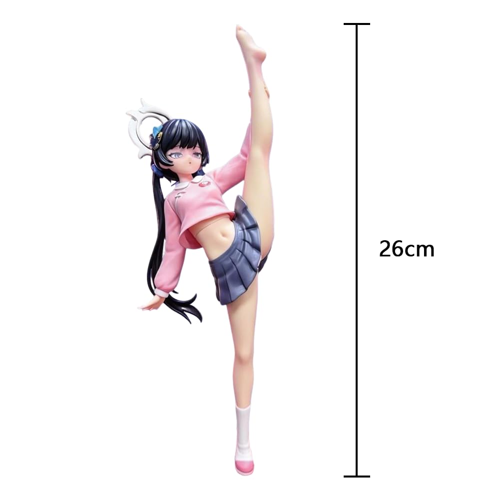 Ryūge Kisak figurka wysoka noga podniesienie styl gra postać model 26 cm | Figurka z PCW z anime dziewczyna, pozycja stojąca, kolekcjonerska, ozdoba dekoracyjna, prezenty