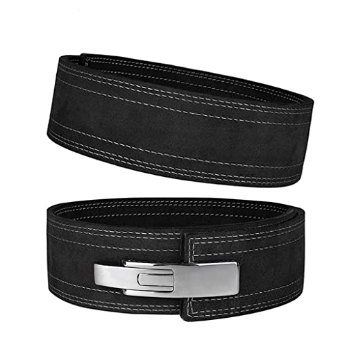 BUKODAZ Cinturón de levantamiento de pesas, palanca de hebilla rápida de cuero, equipo de protección deportivo, levantamiento de pesas, culturismo, soporte de cintura for Fitness(Large)