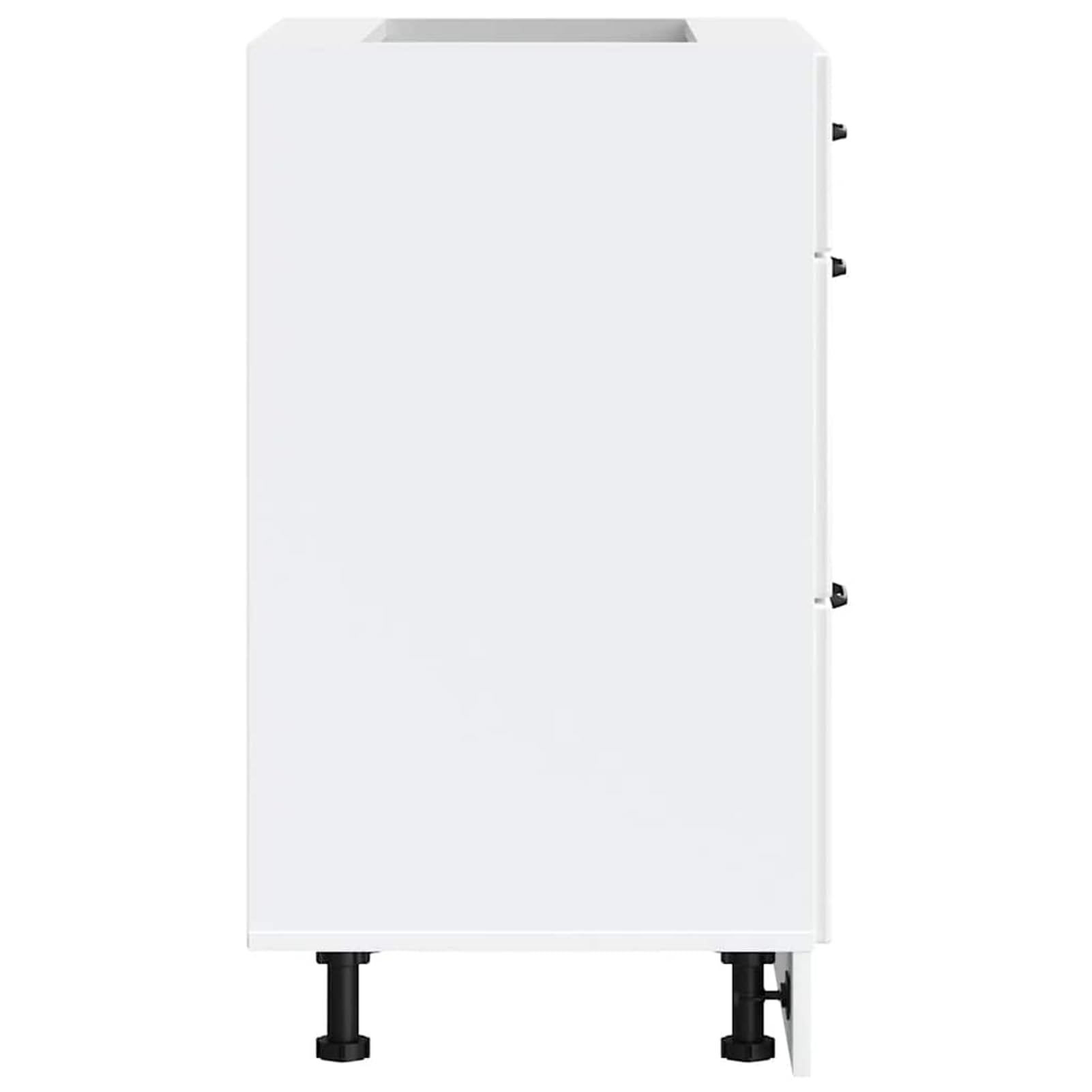 Gecheer Mobile Base Cucina 60 cm con Cassetto, Bianco Lucido, Legno Composto, Piedini Regolabili, Cucina 854281