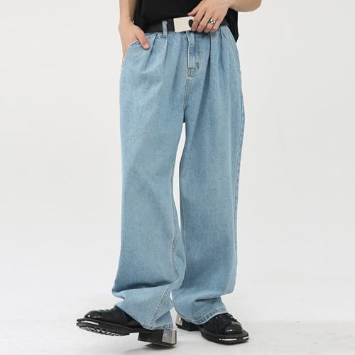 Men's Baggy Hip Hop Jeans Wide Leg Skater Denim Pants Loose Fit Long Trousers Streetwear Casual Baggy Jeans2