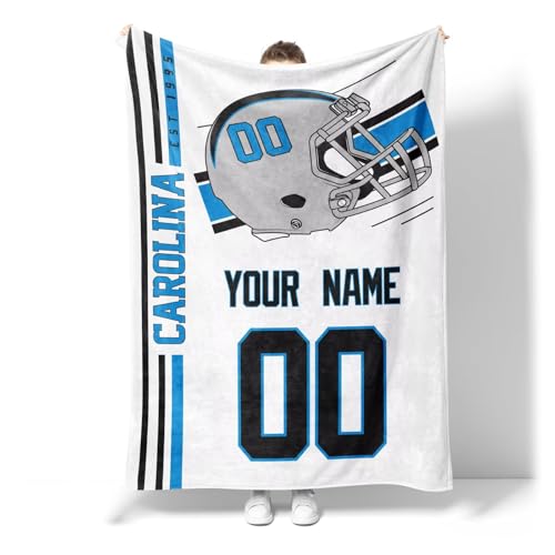 Image of Carolina Throw Blanket Custom Name and Number Personalized Gifts for Men and Women