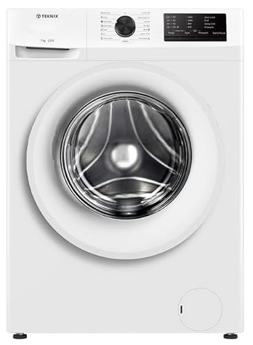 Teknix 2 Series TKW7122HW Freestanding 7kg Washing Machine, 1200 Spin, Front Load, Steam Program, 15 Minute Quick Wash - White