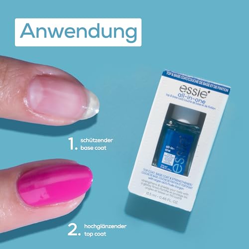 Foto von Essie Base/Top Coat all-in-one mit Argan-Öl, Unterlack und Überlack, Stärke und Glanz, Klar, 13,5 ml