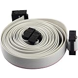 risingsaplings 2 sztuk 3.3FT 10 pinów płaski kabel taśmowy IDC kable 2.54mm krok 2 wiersz 1 metr żeński do żeńskiego złącze szare