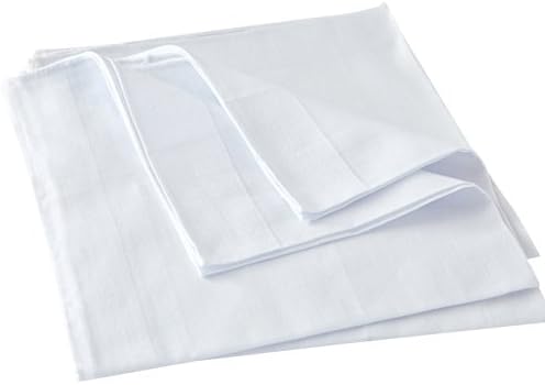 Men's Handkerchiefs,100% Soft Cotton,White Hankie (6 Pieces)