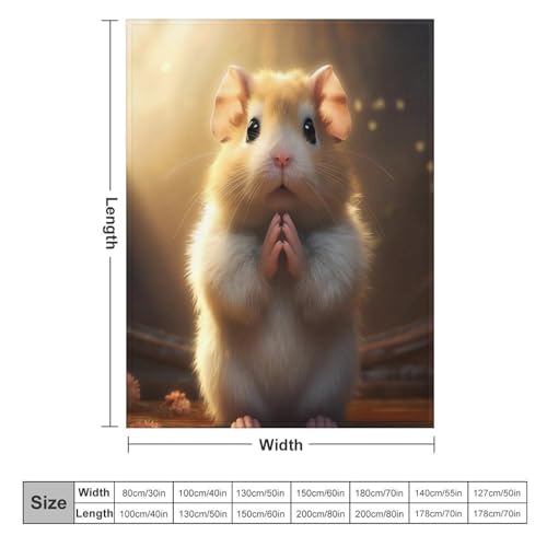 Couverture 3D hamster mignonne, le cadeau idéal pour des nuits douces et chaudes