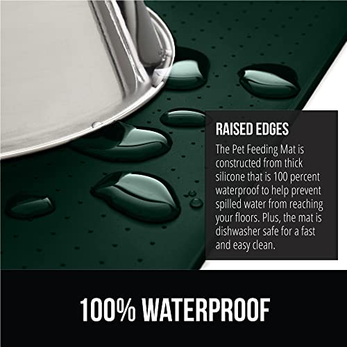 Gorilla Grip 100% Waterproof Raised Edge Bpa Free Silicone Pet Feeding Mat, Dog Cat Food Mats Contain Spills Protects Floors, Placemats For Cat And Dog Water Bowl, Pets Accessories 32X24 Green #TOP2