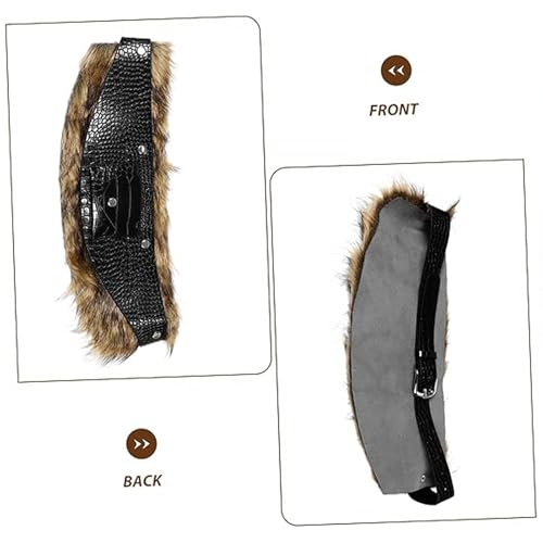 Halloween Costume Women Vintage Faux Fur Belt Medieval Viking Punk PU Leather Waistband Cosplay Accessory Furry Belt4