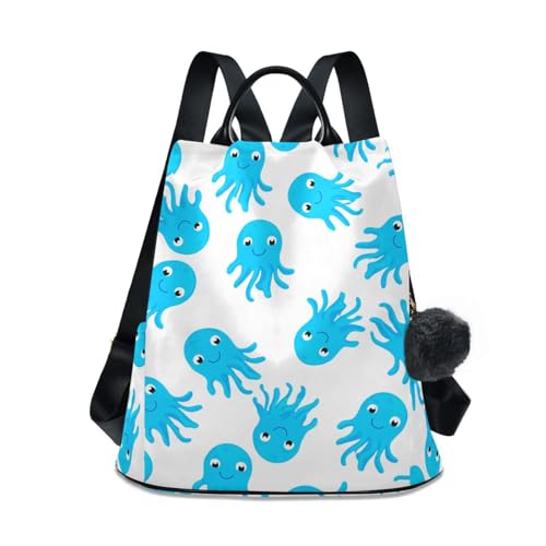 Sac à dos bleu pieuvre Happy White idéal pour vos sorties urbaines et voyages