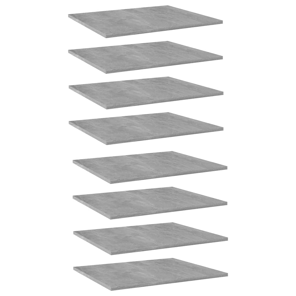 Regał na książki z materiału drewnopochodnego, szary beton, 60 x 50 x 1,5 cm, 8 półek regałowych na ścianę i szafę, modułowe rozszerzenie, do biura, salonu, sypialni i przechowywania