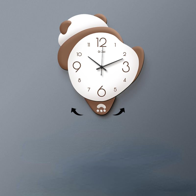 Amazon.com: LeMall Panda Wall Clock, Cute Panda Shaped Pendulum