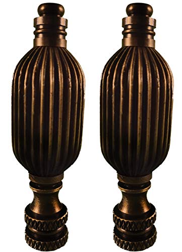 Image of Royal Designs Button Lamp Finial for Lamp Shade- Antique Brass Set of 2